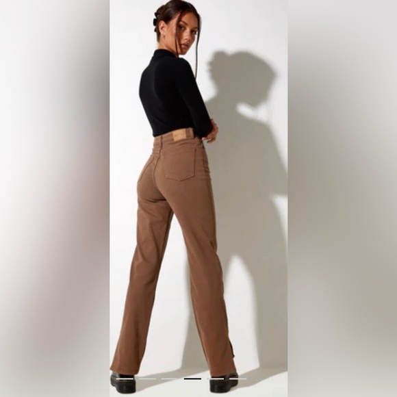 Motel Rocks XS Straight Leg Jeans Rich Brown - Picture 2 of 7